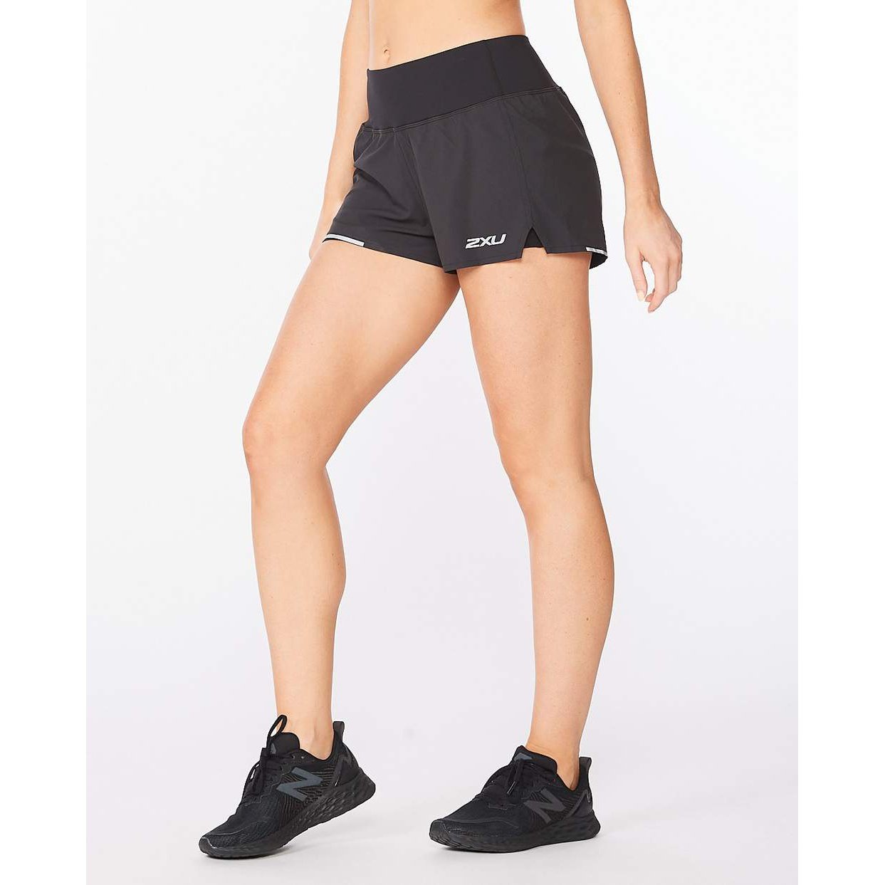 2XU Aero 2-IN-1 3 Inch Short Womens APPAREL - Womens Shorts BLACK/SILVER REFLECTIVE