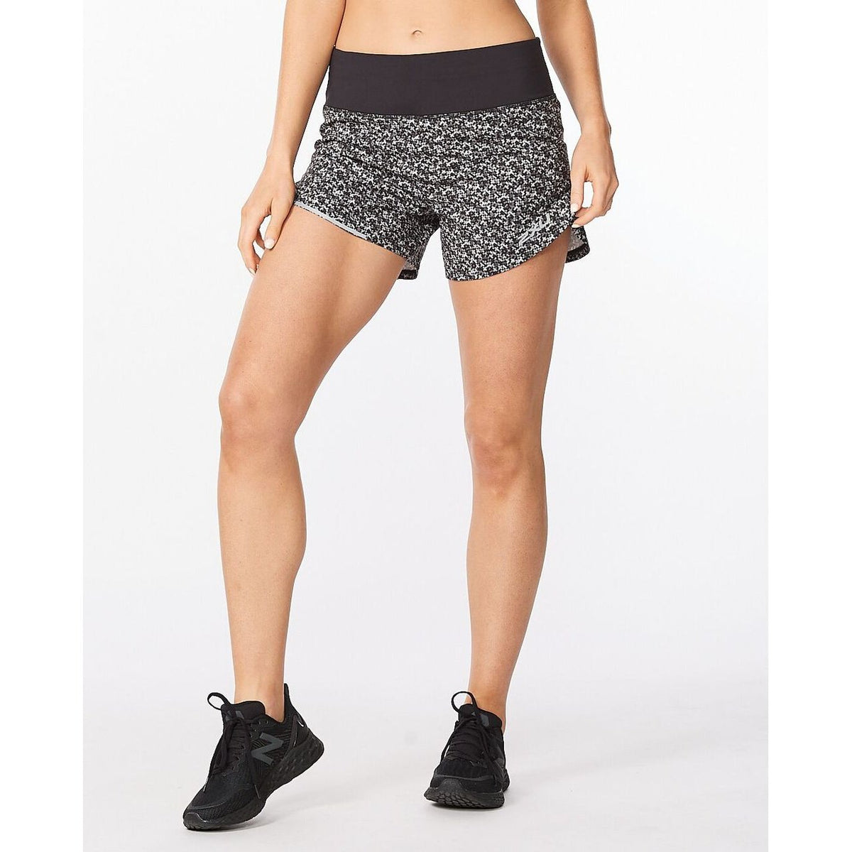 2XU Aero 4 Inch Short Womens APPAREL - Womens Shorts MICRO CHECK/WHITE