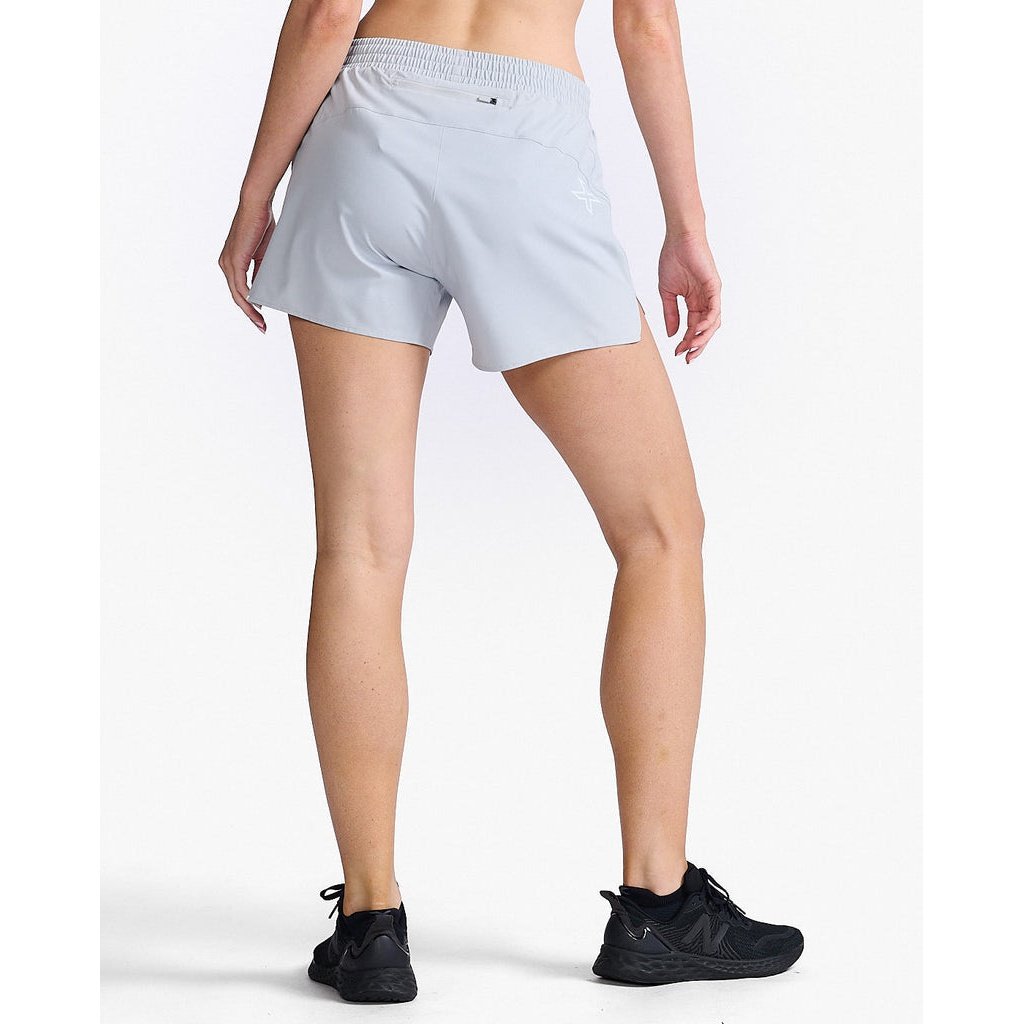 2XU Aero 5 Inch Shorts Womens APPAREL - Womens Shorts HARBOR MIST/WHITE REFLECTIVE