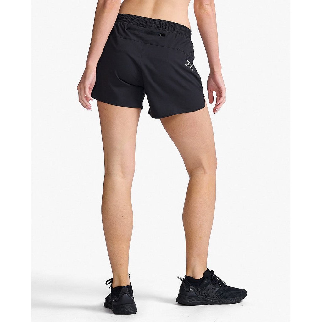 2XU Aero 5 Inch Shorts Womens APPAREL - Womens Shorts BLACK/SILVER REFLECTIVE