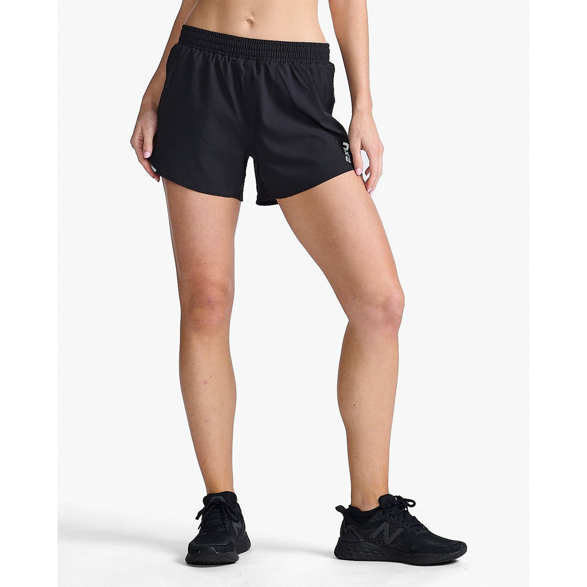 2XU Aero 5 Inch Shorts Womens APPAREL - Womens Shorts BLACK/SILVER REFLECTIVE