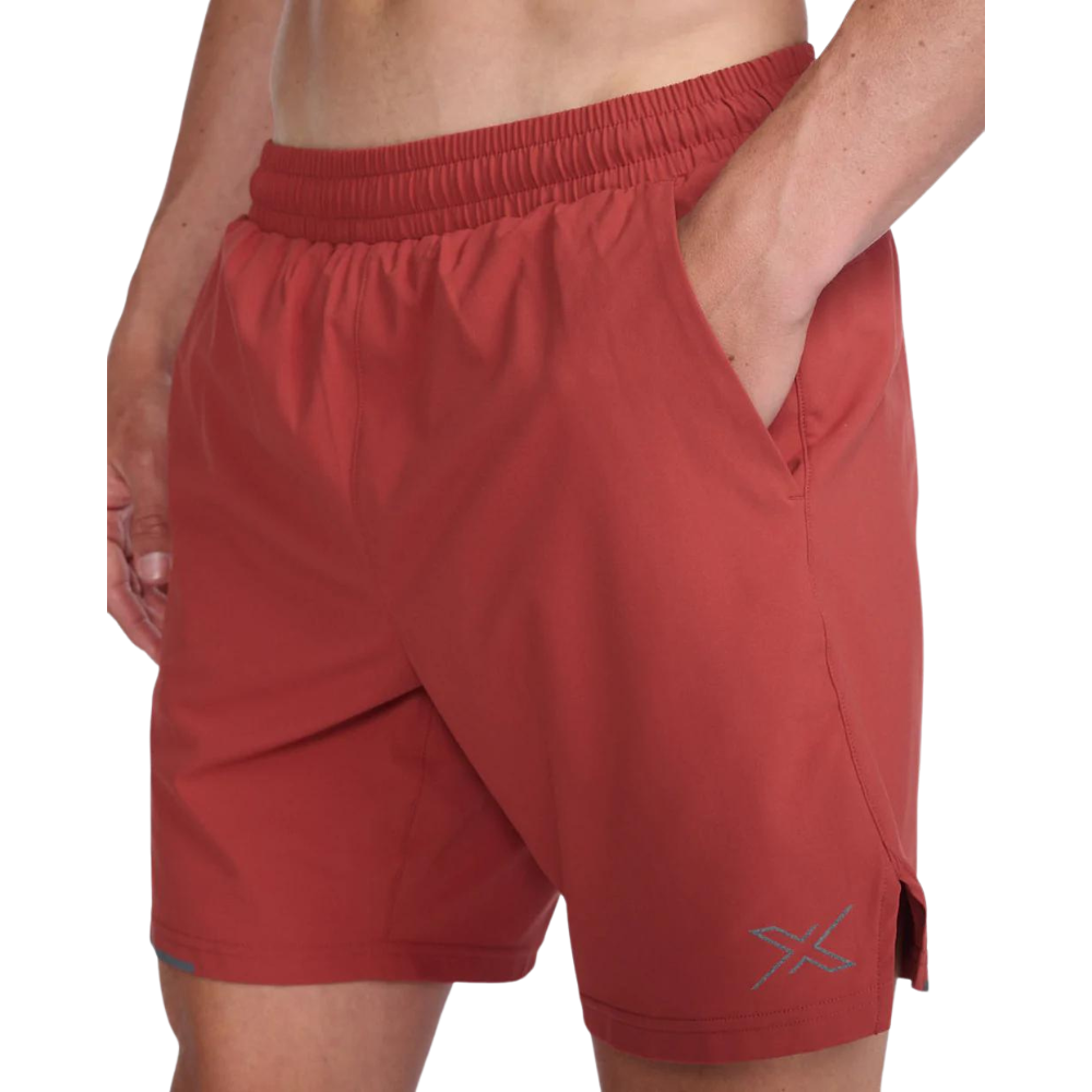 2XU Aero 7 Inch Shorts Mens APPAREL - Mens Shorts CHILLI OIL/BLACK REFLECTIVE