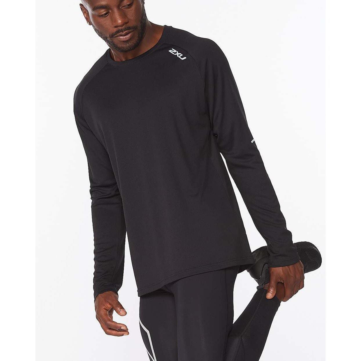 2XU Aero L/S Mens APPAREL - Mens Long Sleeve Tops BLACK