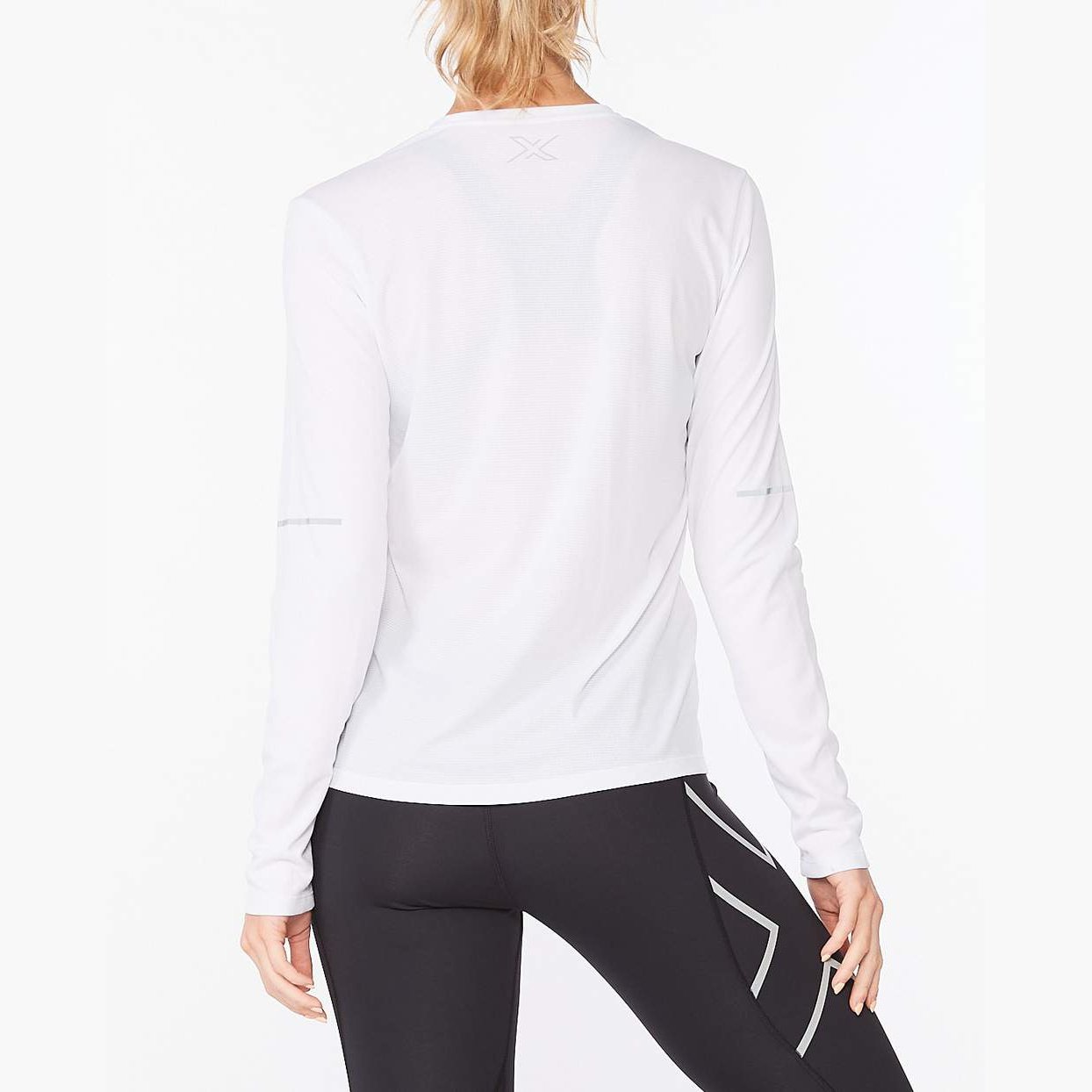 2XU Aero L/S Tee Womens APPAREL - Womens Long Sleeve Tops WHITE/WHITE REFLECTIVE