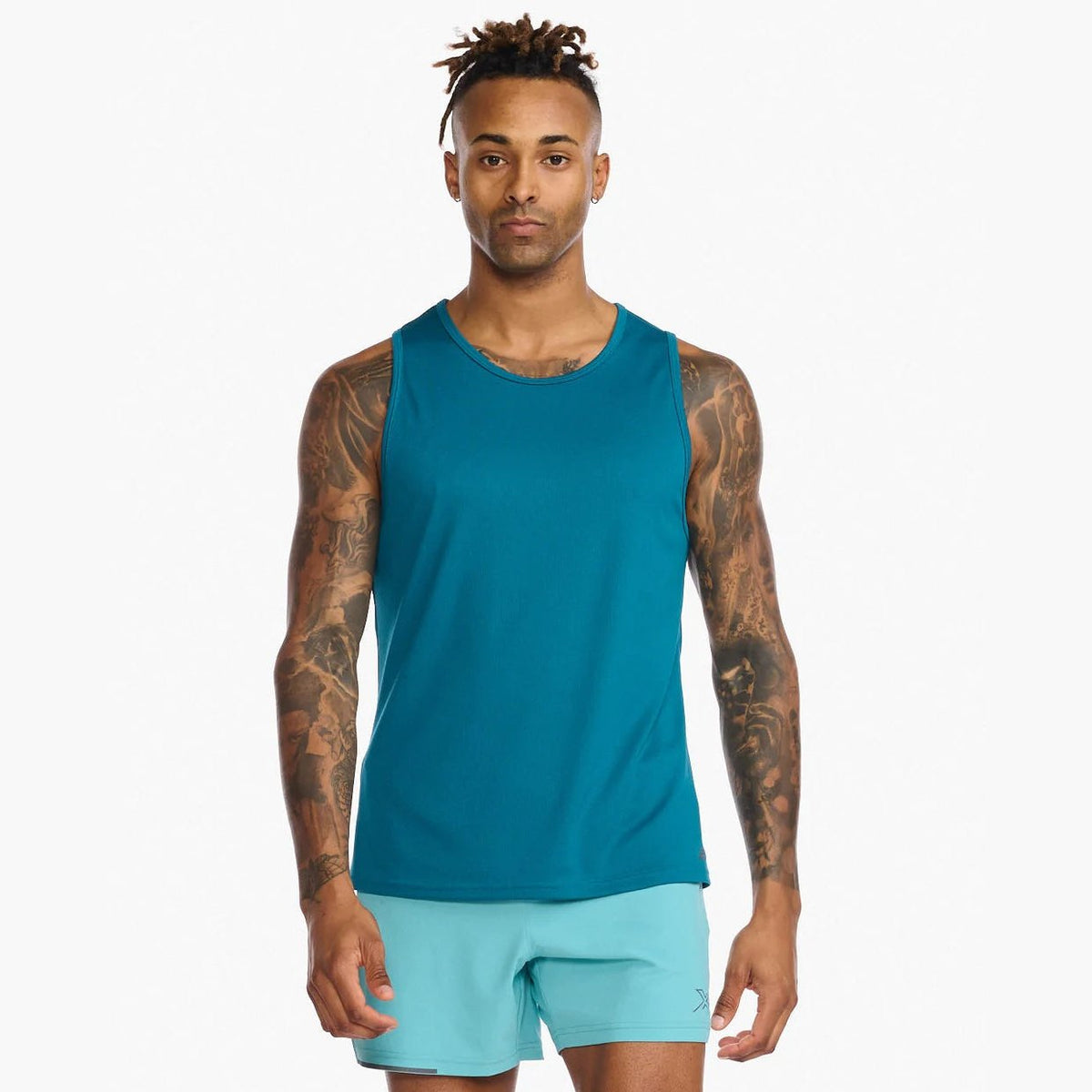 2XU Aero Tank Mens APPAREL - Mens Tanks OCEANSIDE/BLACK REFLECTIVE