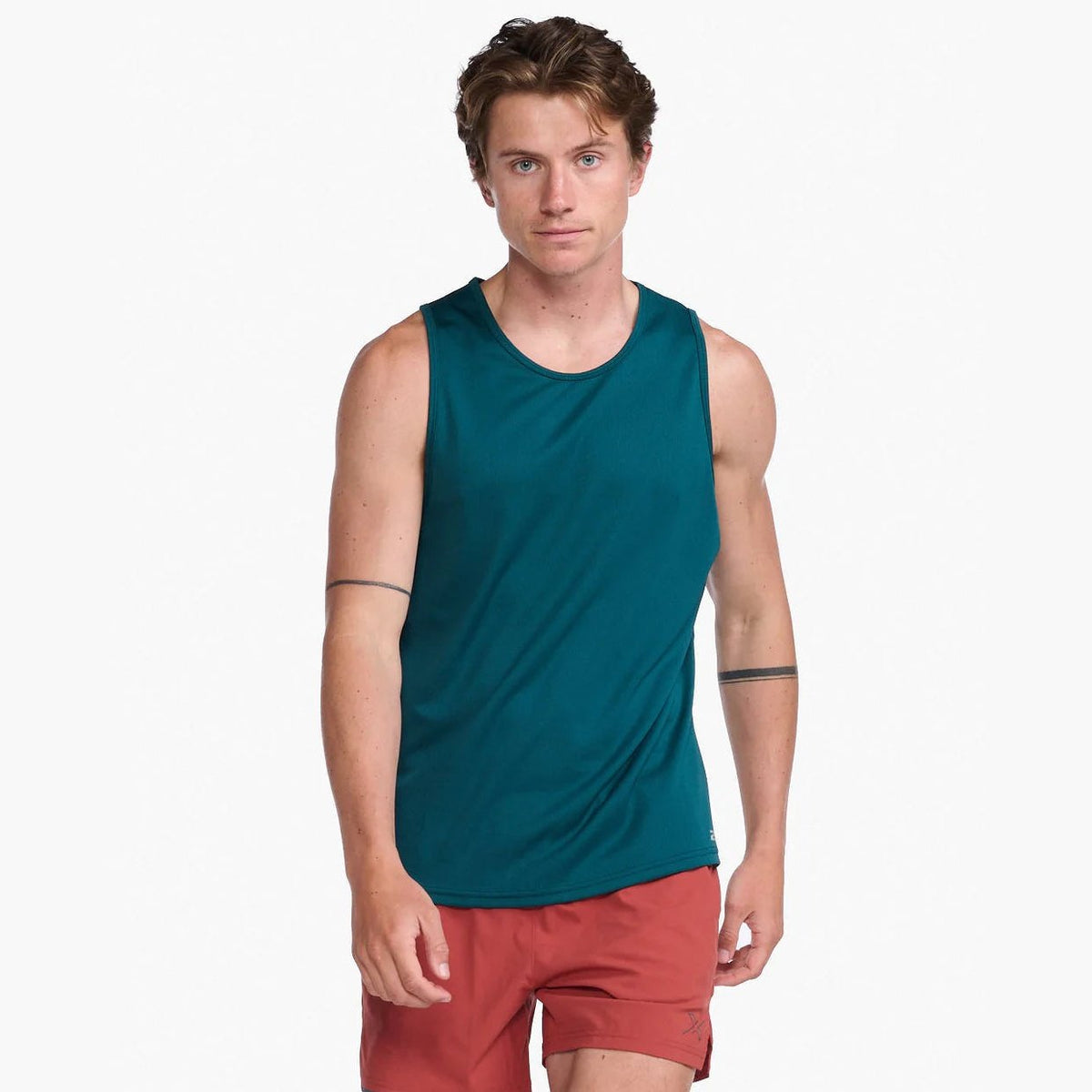 2XU Aero Tank Mens APPAREL - Mens Tanks DEEP JADE/SILVER REFLECTIVE