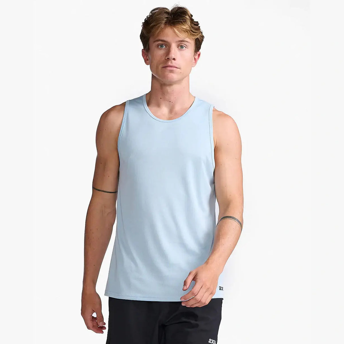 2XU Aero Tank Mens APPAREL - Mens Tanks SKYWAY/BLACK REFLECTIVE