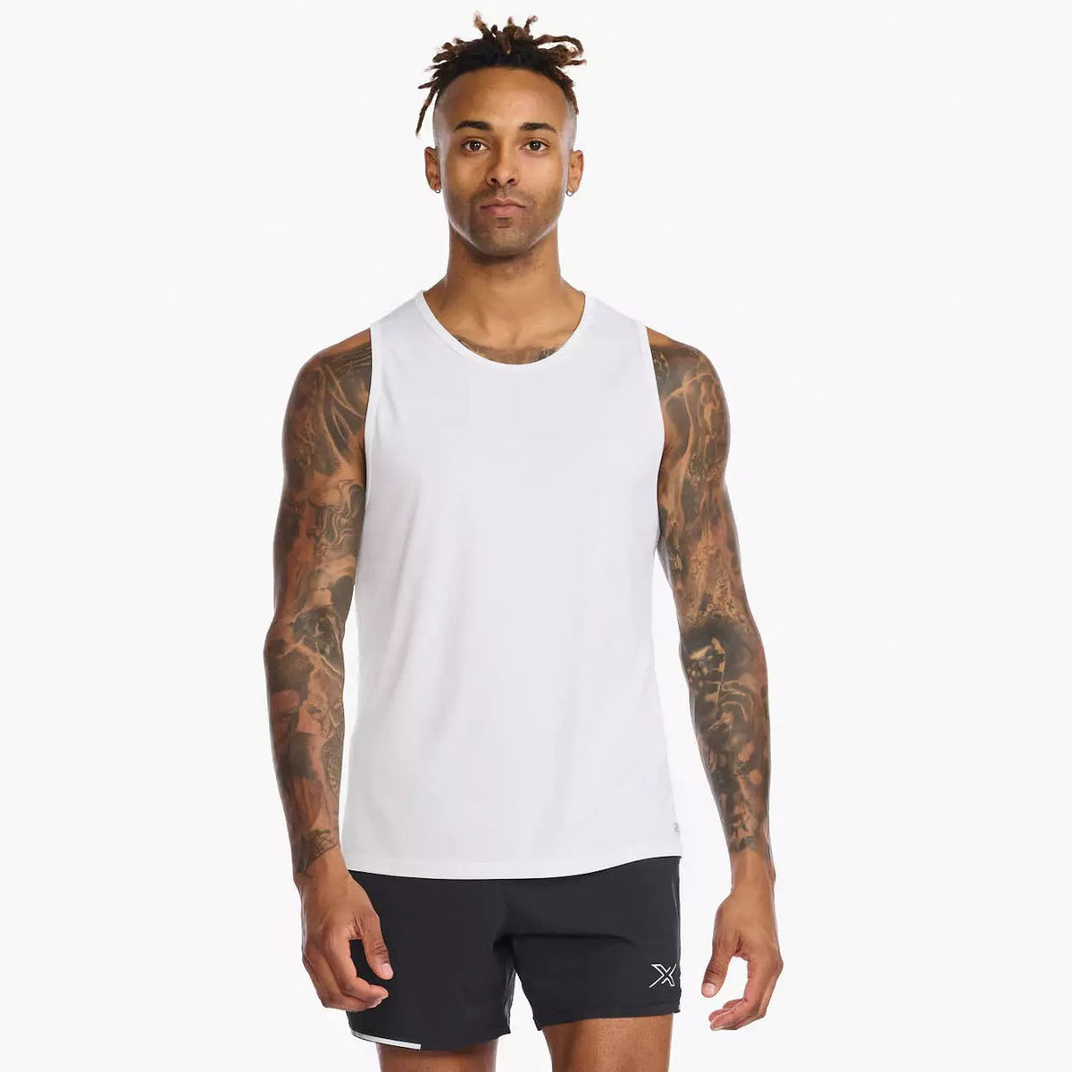 2XU Aero Tank Mens APPAREL - Mens Tanks WHITE/SILVER REFLECTIVE