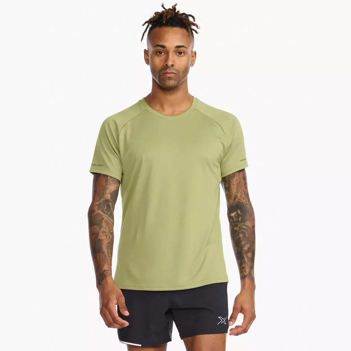 2XU Aero Tee Mens APPAREL - Mens T-Shirts GLADE/ALPINE REFLECTIVE