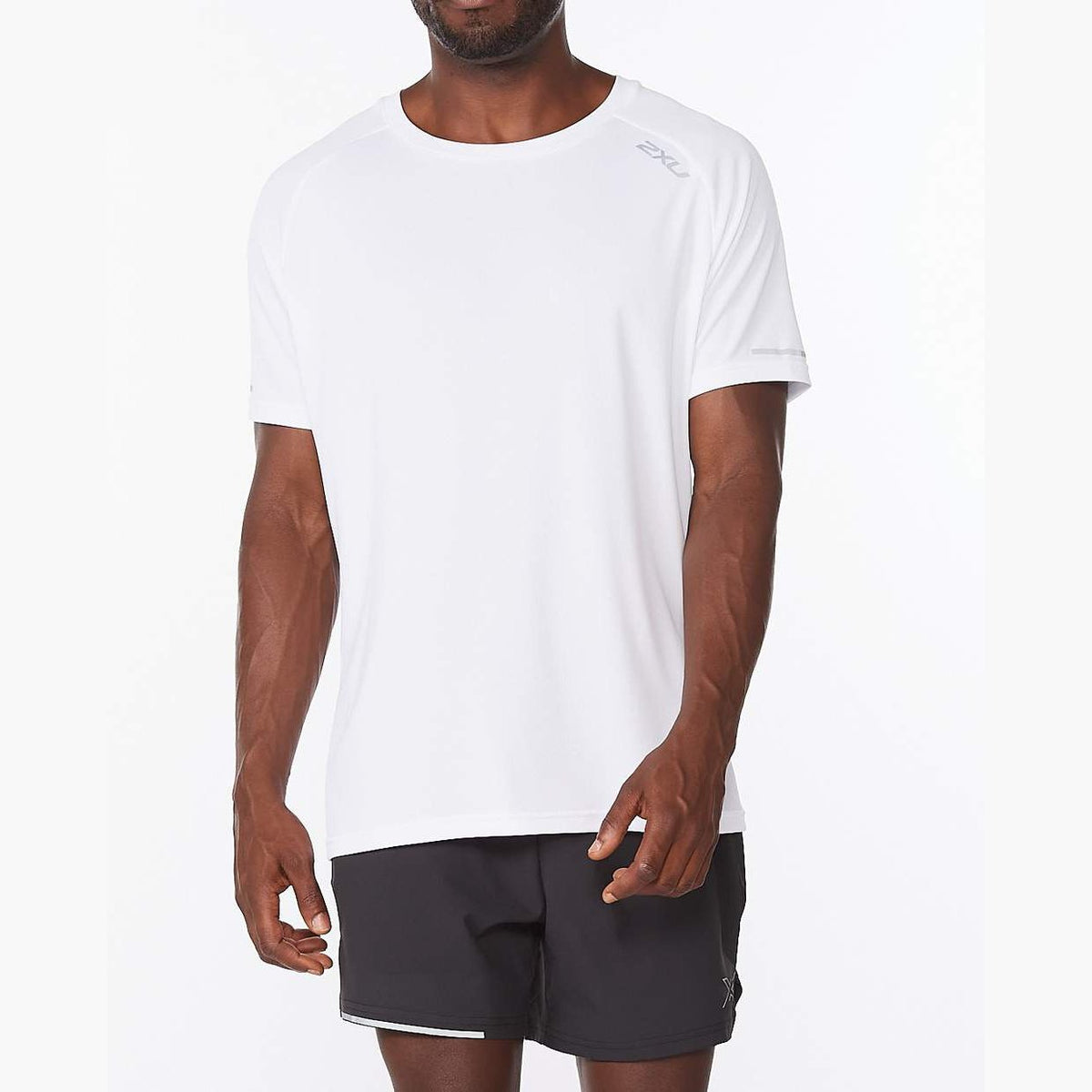 2XU Aero Tee Mens APPAREL - Mens T-Shirts WHITE/SILVER REFLECTIVE