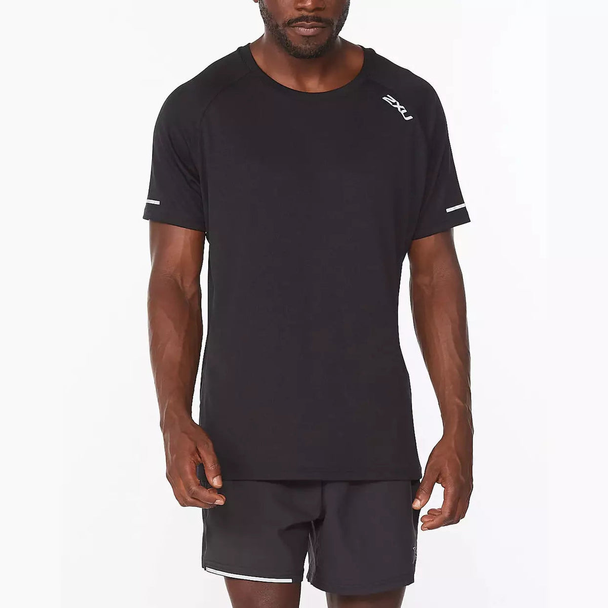 2XU Aero Tee Mens APPAREL - Mens T-Shirts BLACK/SILVER REFLECTIVE