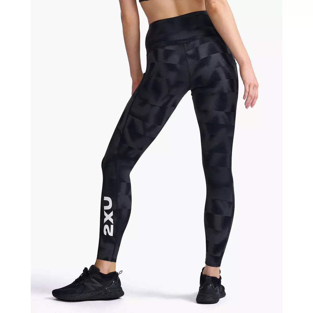 2XU Form Lineup Hi-Rise Comp Tight Womens APPAREL - Womens Compression Tights HALFTONE SPLICE/WHITE