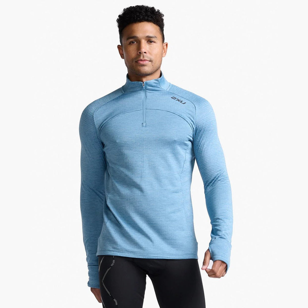 2XU Ignition 1/4 Zip Mens APPAREL - Mens Long Sleeve Tops SHADOW/ BLACK REFLECTIVE