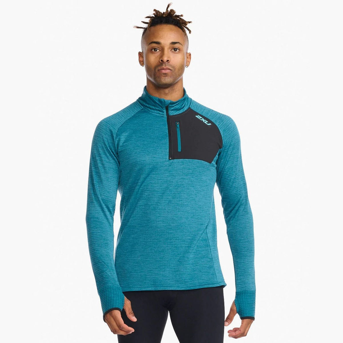 2XU Ignition 1/4 Zip Mens APPAREL - Mens Long Sleeve Tops OCEANSIDE/PORCELAN