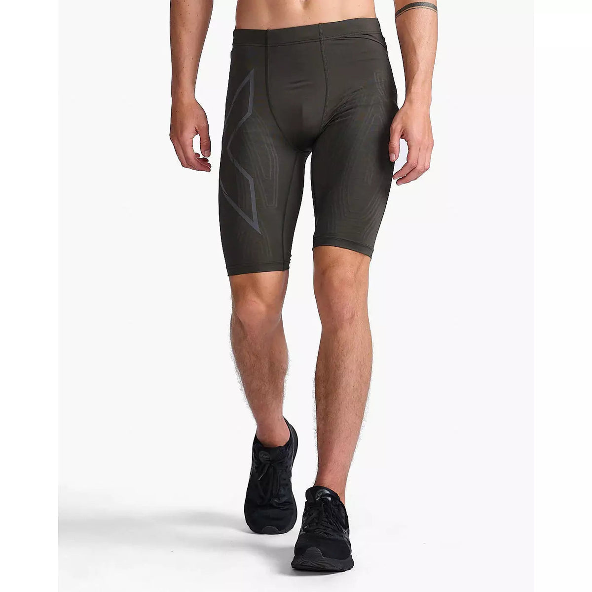 2XU Light Speed Compression Shorts Mens APPAREL - Mens Compression FLINT/BLACK REFLECTIVE