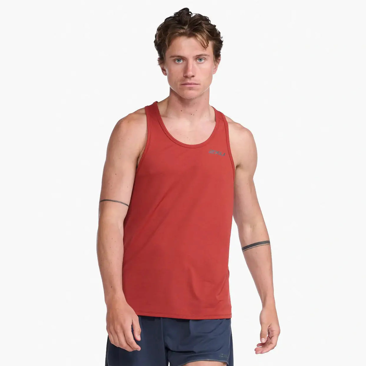 2XU Light Speed Singlet Mens APPAREL - Mens Singlets CHILLI OIL/BLACK REFLECTIVE