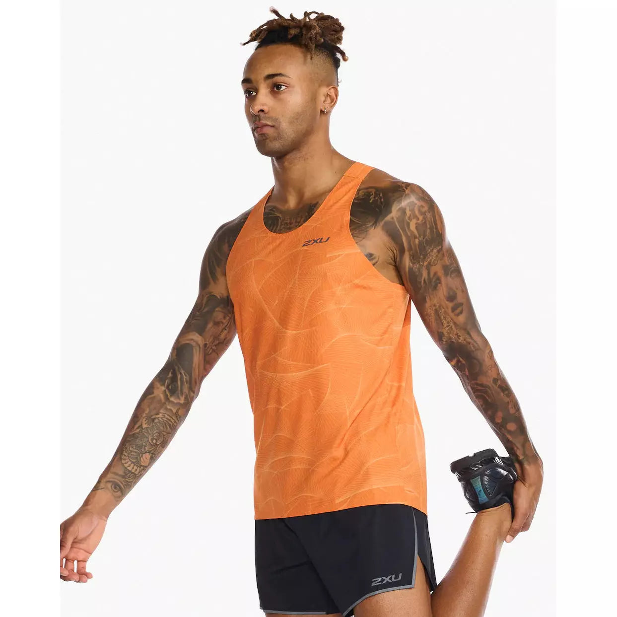 2XU Light Speed Singlet Mens APPAREL - Mens Singlets SPIRAL/BLACK REFLECTIVE