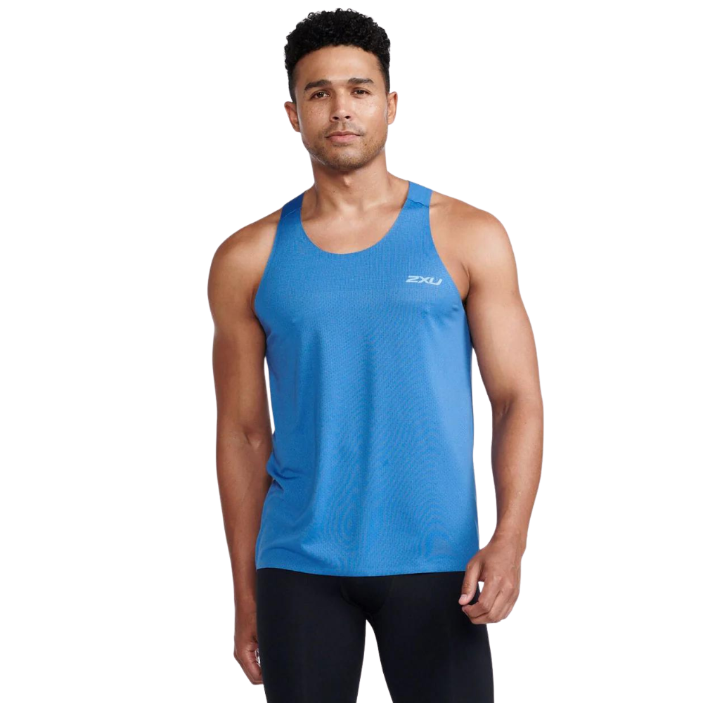 2XU Light Speed Tech Singlet Mens APPAREL - Mens Singlets STARLING/BLACK REFLECTIVE