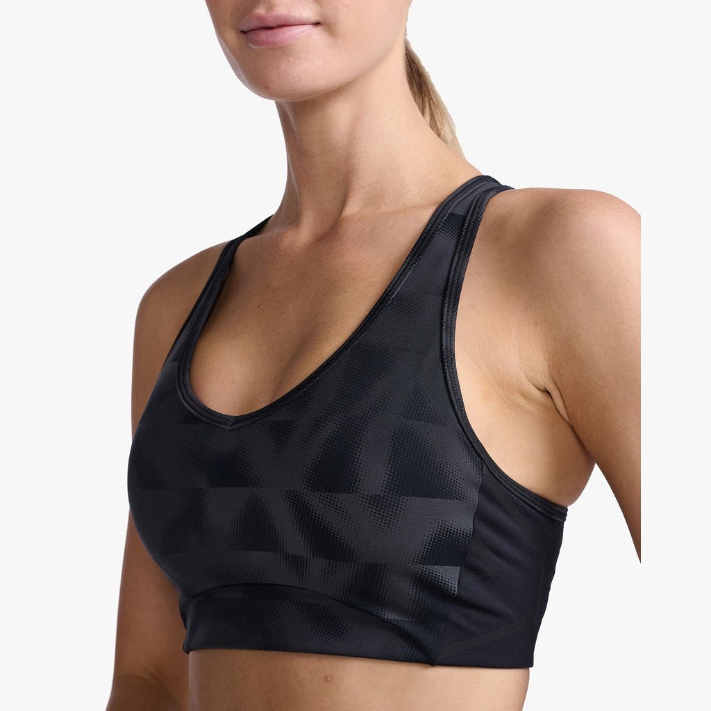 2XU Motion Racerback Bra Womens APPAREL - Womens Bras BLACK/ HALFTONE SPLICE