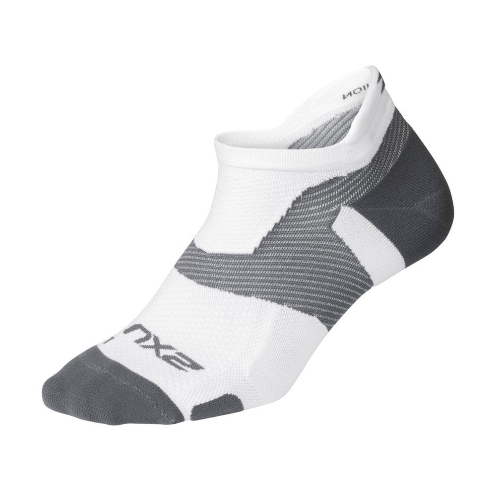 2XU Vectr Light Cushion No Show Socks GEAR - Socks WHITE/GREY