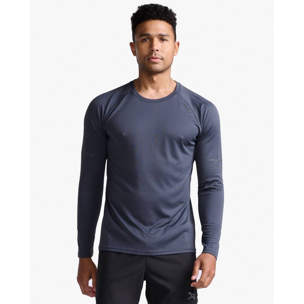 2XU Aero L/S Mens APPAREL - Mens Long Sleeve Tops INDIA INK/ BLACK REFLECTIVE