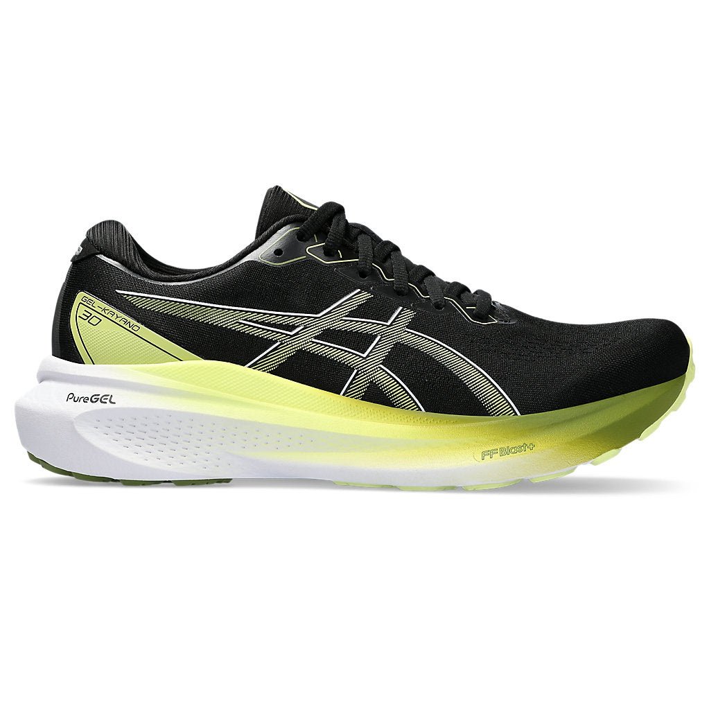 ASICS Gel-Kayano 30 Mens FOOTWEAR - Mens Stability Cushioned BLACK/GLOW YELLOW