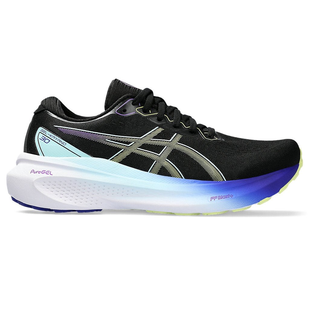 ASICS Gel-Kayano 30 Womens FOOTWEAR - Womens Stability Cushioned BLACK/GLOW YELLOW