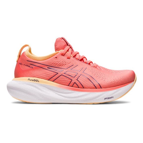 ASICS Gel-Nimbus 25 Womens FOOTWEAR - Womens Neutral Cushioned PAPAYA/DUSTY PURPLE