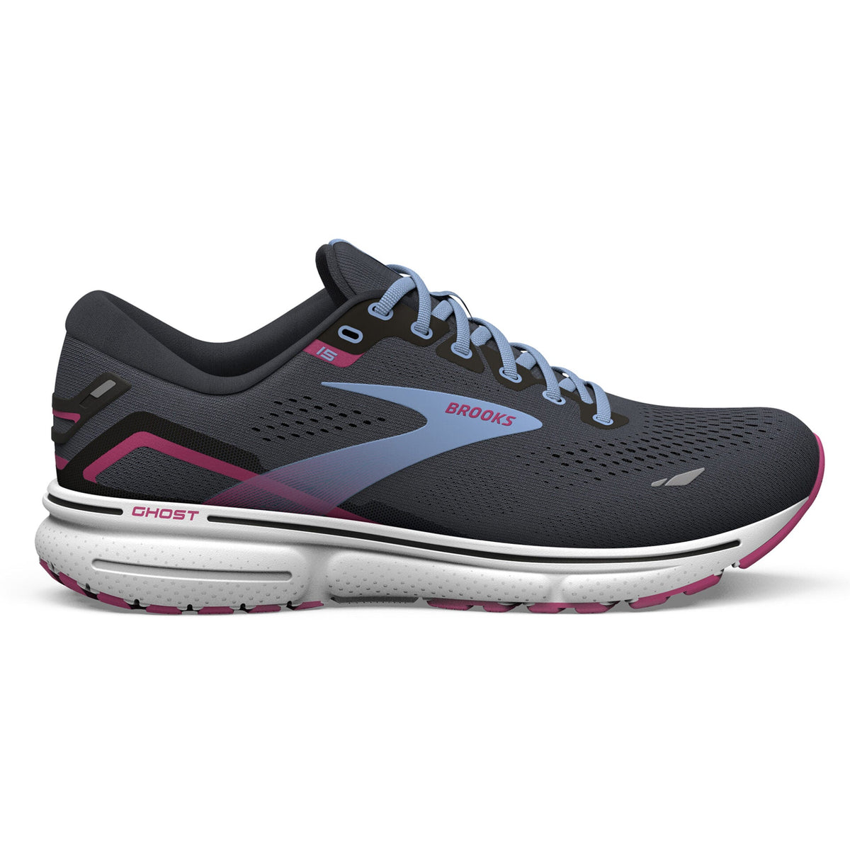 BROOKS Ghost 15 Womens FOOTWEAR - Womens Neutral EBONY/OPEN AIR/LILAC ROSE