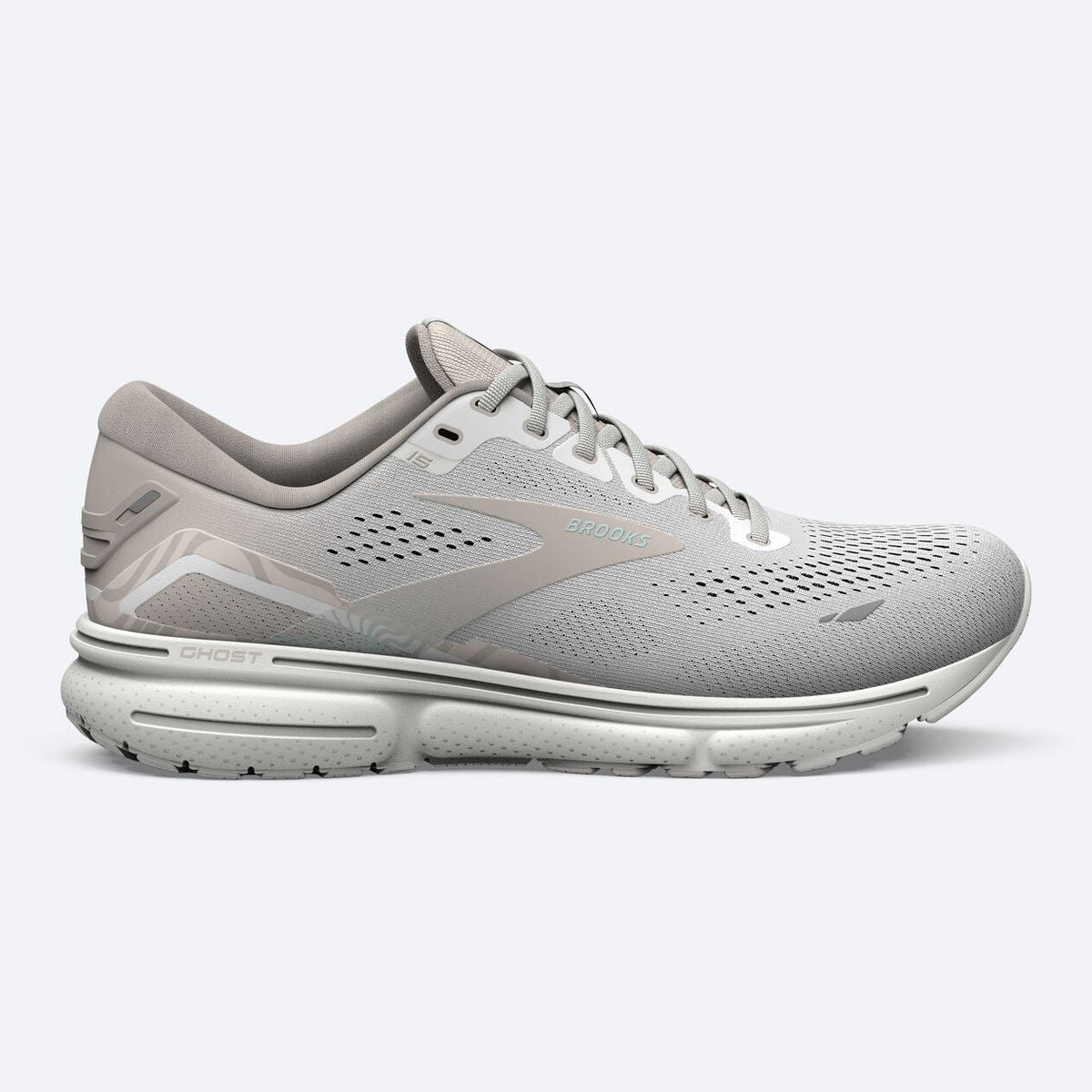 BROOKS Ghost 15 Womens FOOTWEAR - Womens Neutral WHITE/CRYSTAL GREY