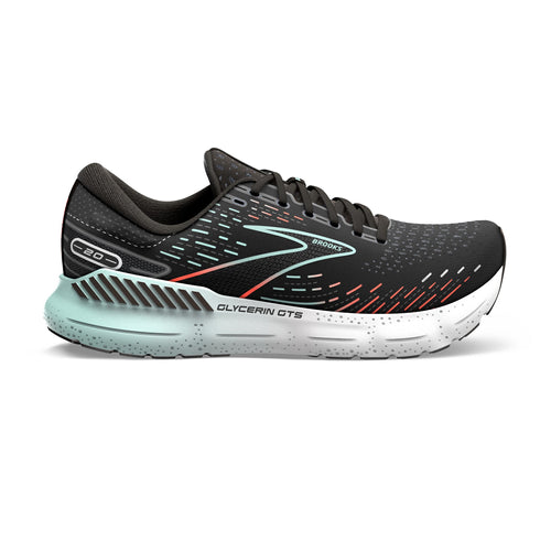 BROOKS Glycerin GTS 20 Womens FOOTWEAR - Womens Stability Cushioned BLACK/RED/OPAL