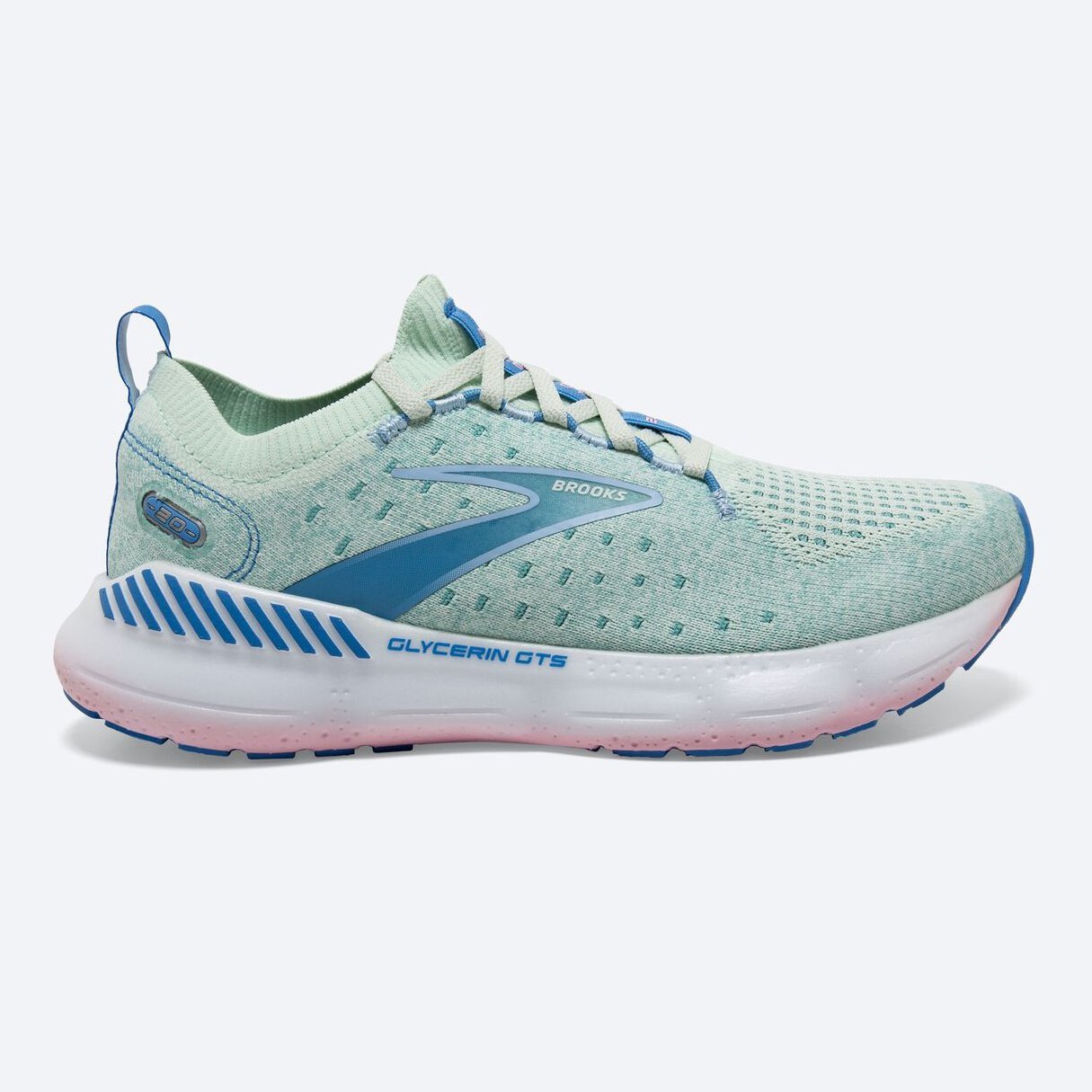 Brooks Glycerin StealthFit GTS 20 Womens FOOTWEAR - Womens Stability Cushioned BLUE GLASS/MARINA