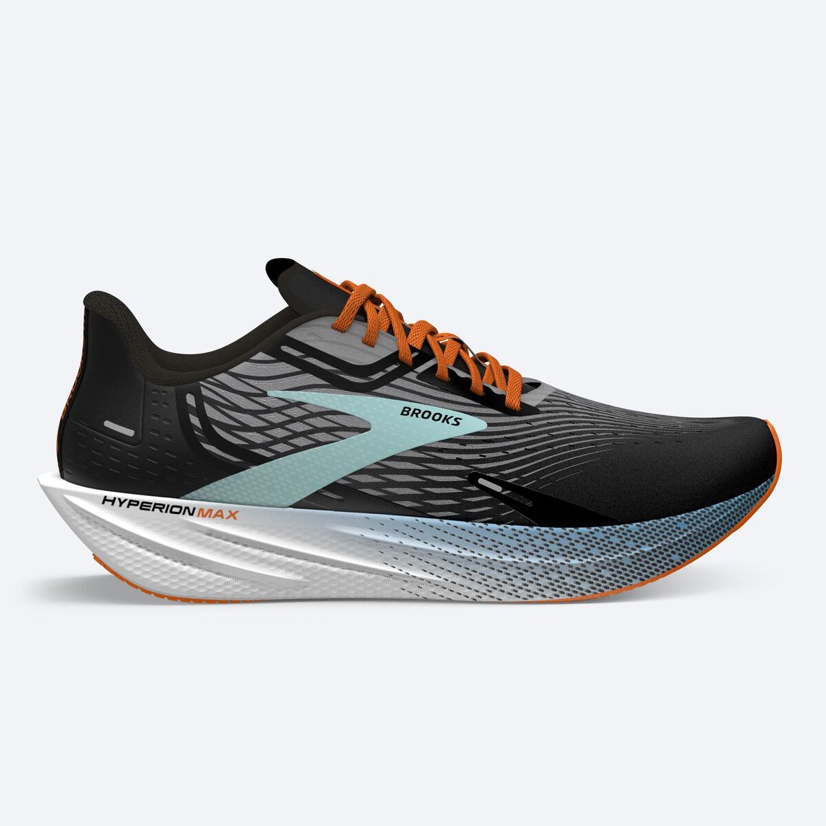 BROOKS Hyperion Max Mens FOOTWEAR - Mens Lightweight BLACK/GREY/ORANGE FISH