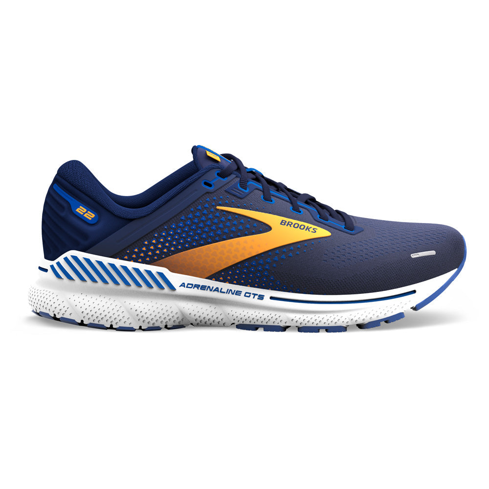 Brooks Adrenaline GTS 22 Mens FOOTWEAR - Mens Stability PEACOAT/ORANGE/WHITE