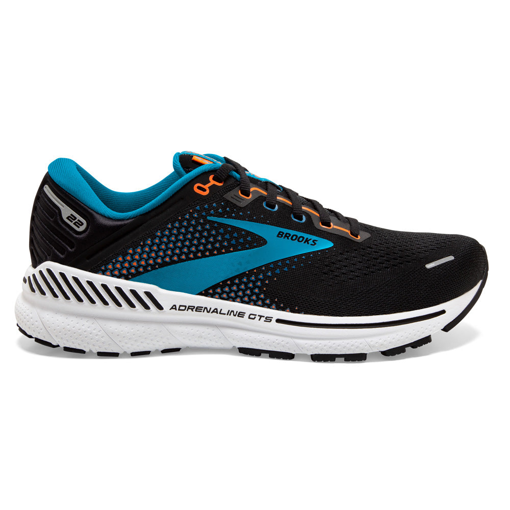Brooks Adrenaline GTS 22 Mens FOOTWEAR - Mens Stability BLACK/BLUE/ORANGE