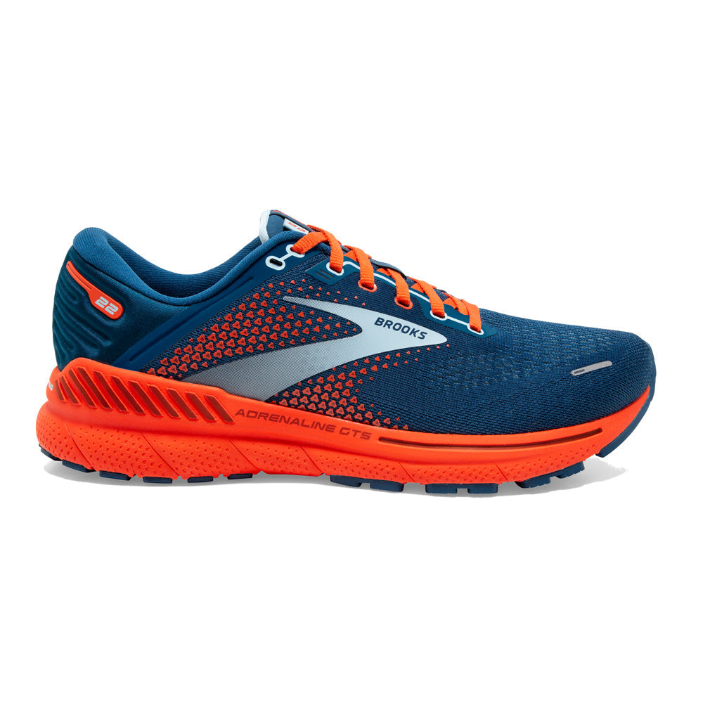 Brooks Adrenaline GTS 22 Mens FOOTWEAR - Mens Stability BLUE/LIGHT BLUE/ORANGE