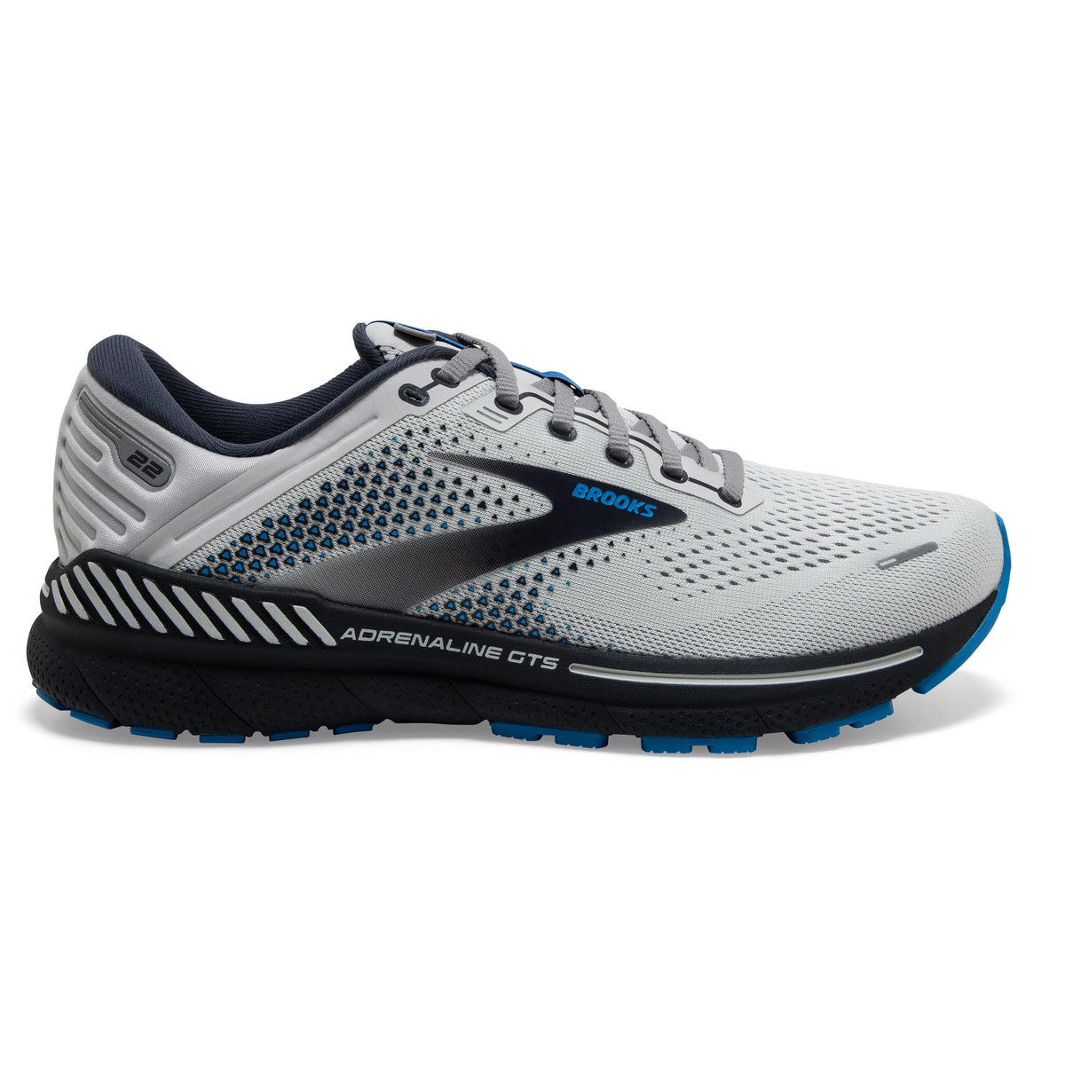 Brooks Adrenaline GTS 22 Mens FOOTWEAR - Mens Stability OYSTER/INDIA INK/BLUE