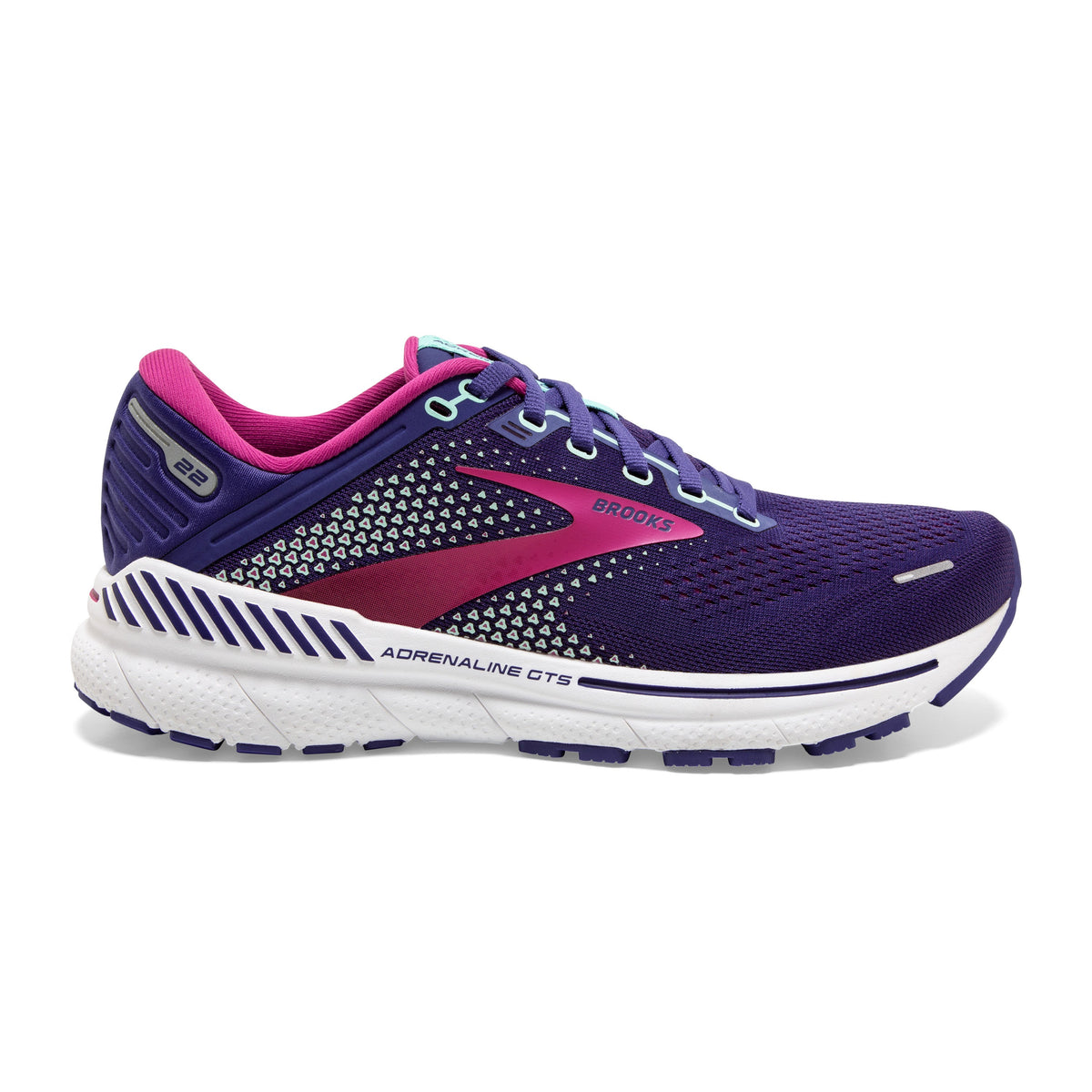 BROOKS Adrenaline GTS 22 Womens FOOTWEAR - Womens Stability NAVY/YUCCA/PINK