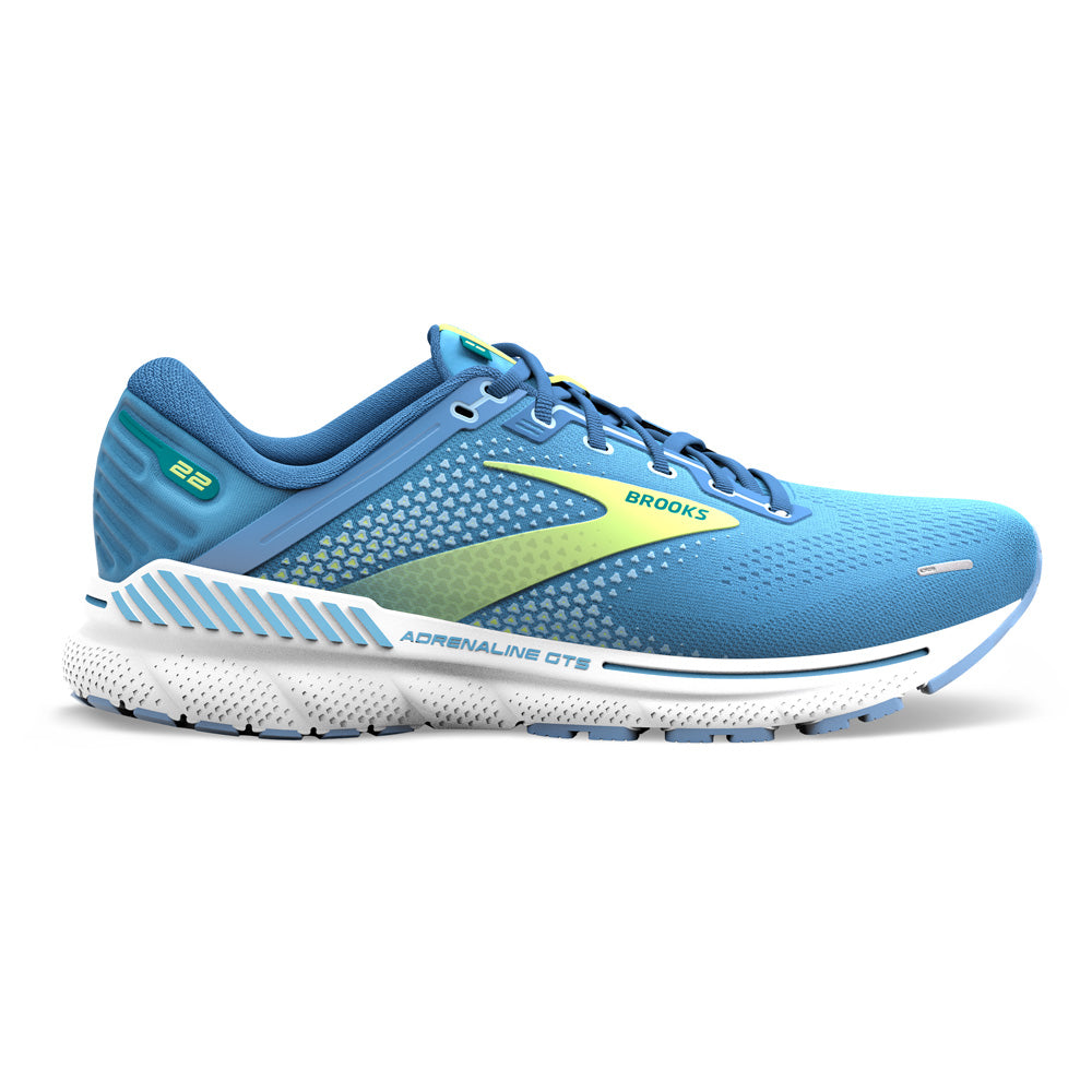 BROOKS Adrenaline GTS 22 Womens FOOTWEAR - Womens Stability SILVER LAKE BLUE/GREEN/WHITE