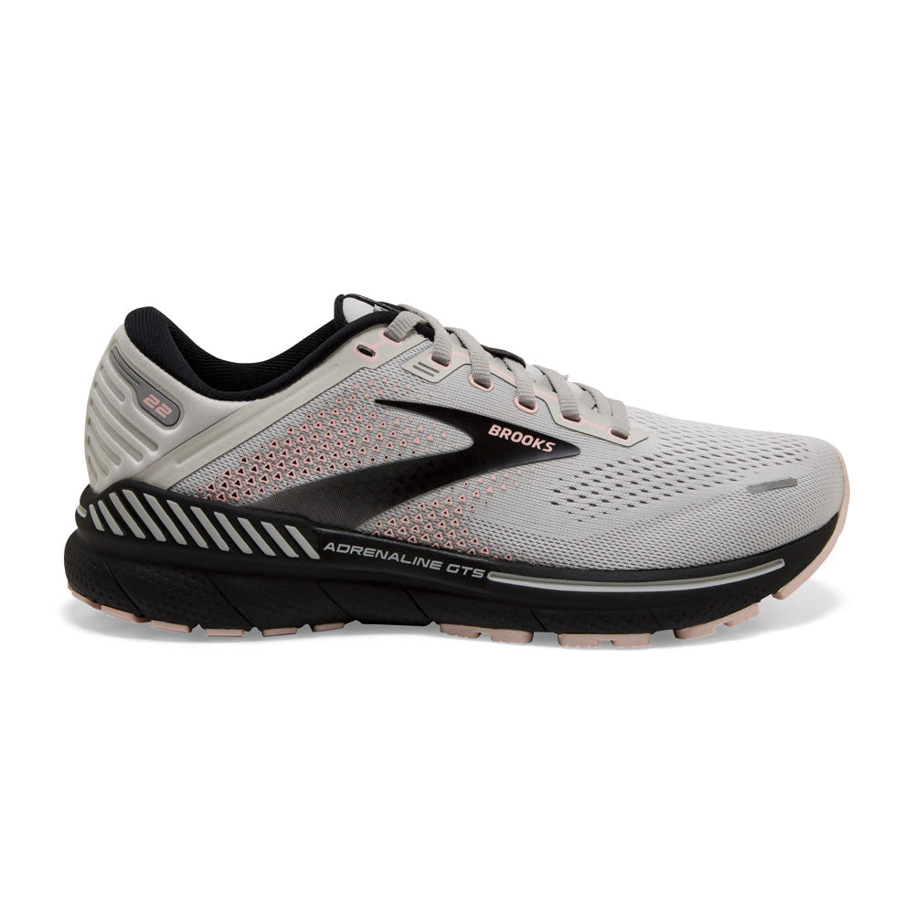BROOKS Adrenaline GTS 22 Womens FOOTWEAR - Womens Stability GREY/ROSE/BLACK