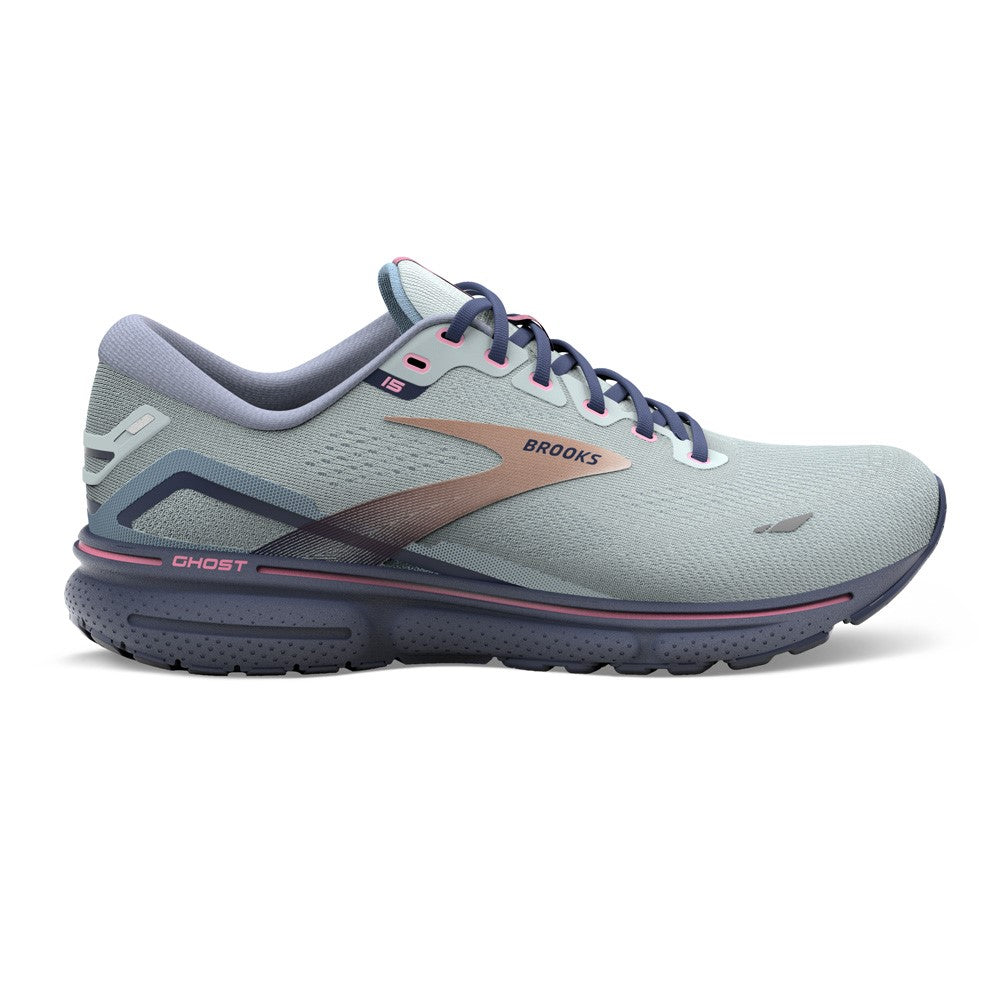 BROOKS Ghost 15 Womens FOOTWEAR - Womens Neutral SPA BLUE/NEO PINK/COPPER