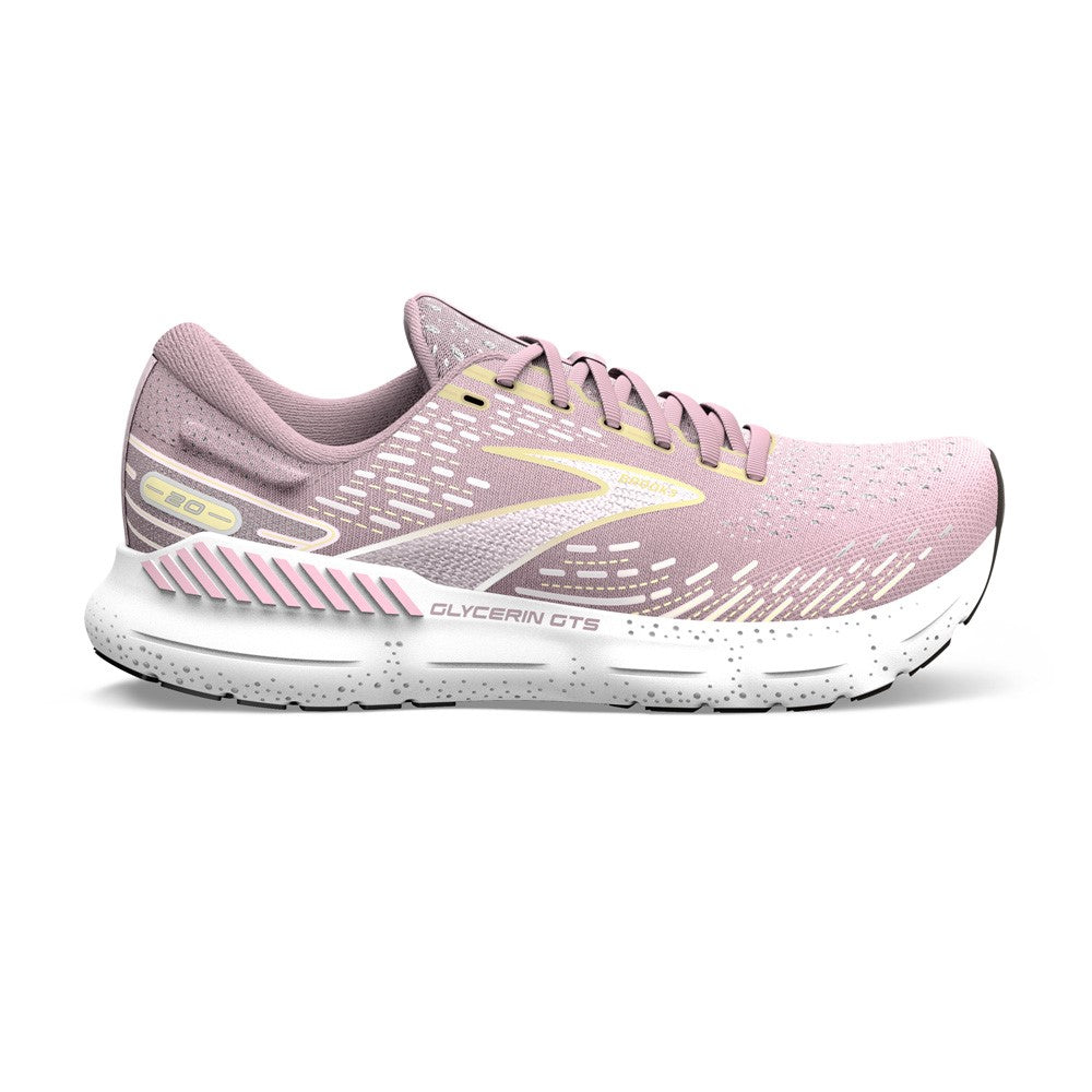 Brooks Glycerin GTS 20 Womens FOOTWEAR - Womens Stability Cushioned PINK/YELLOW/WHITE