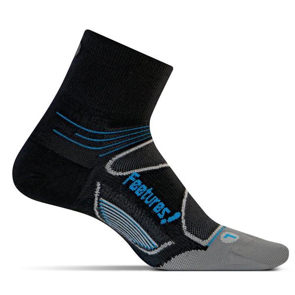 Feetures Elite Ultra Light Cushion Quarter GEAR - Socks BLACK/BLUE