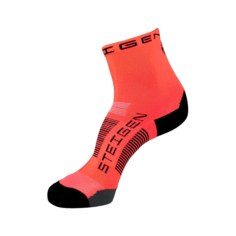 STEIGEN 1/2 Length Running Socks GEAR - Socks FLURO RED