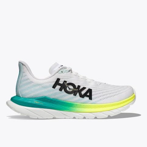 Hoka Mach 5 Mens FOOTWEAR - Mens Lightweight WHITE / BLUE GLASS