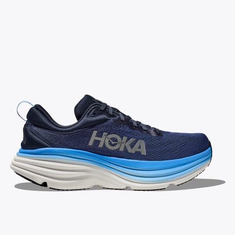 HOKA Bondi 8 Wide Mens FOOTWEAR - Mens Neutral Cushioned OUTER SPACE/ALL ABOARD