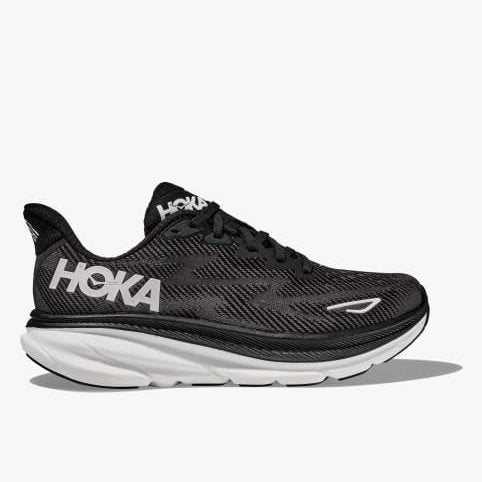 HOKA Clifton 9 Womens FOOTWEAR - Womens Neutral Cushioned BLACK/WHITE