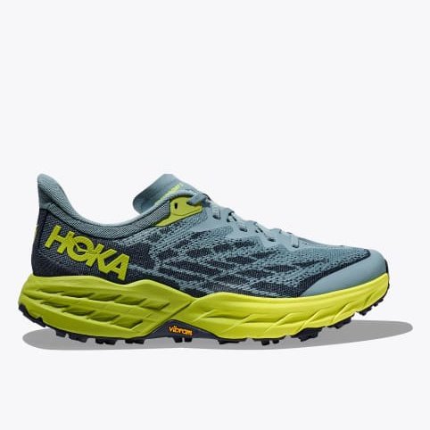 HOKA Speedgoat 5 Mens FOOTWEAR - Mens Trail STONE BLUE/DARK CITRON