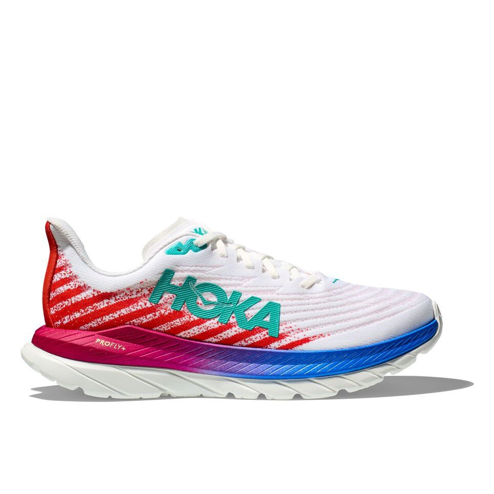 HOKA Mach 5 Mens FOOTWEAR - Mens Lightweight WHITE/FLAME