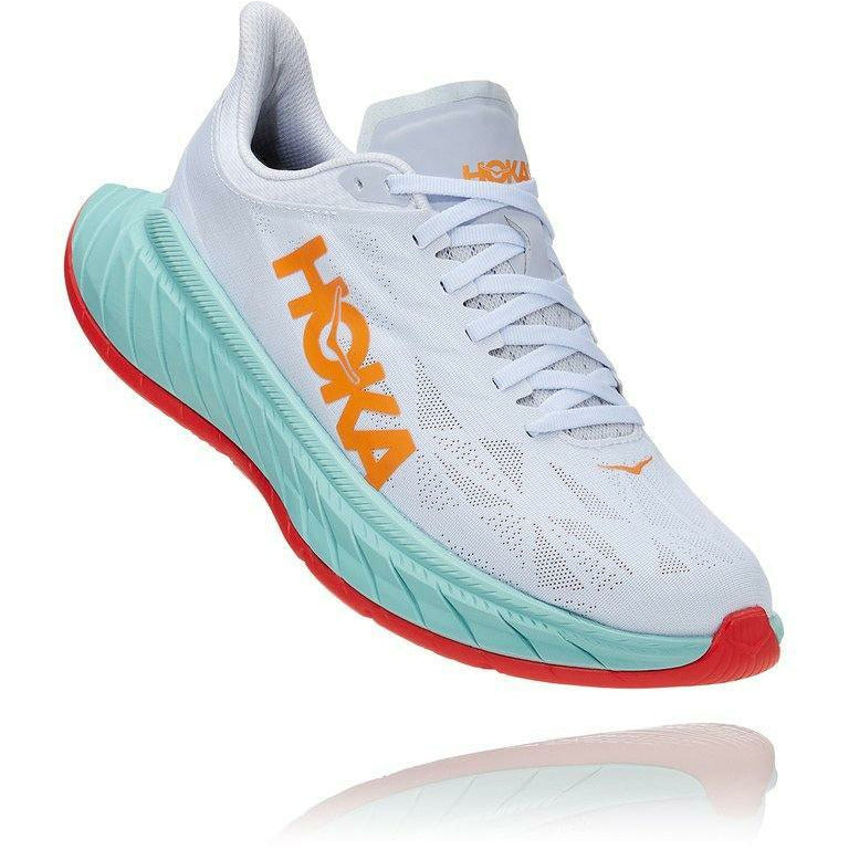 HOKA Carbon X 2 Womens FOOTWEAR - Womens Carbon Plate WHITE/BLAZING ORANGE